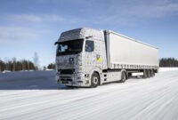 New Mercedes-Benz checks long run battery electrical trucks in Polar circle